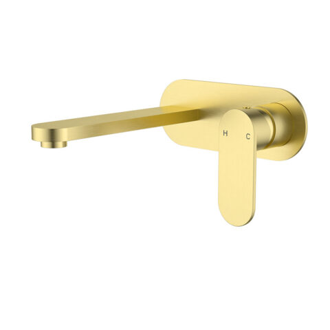 P&P Plus Sora SS Wall Basin Mixer Trim Kit Brushed Gold