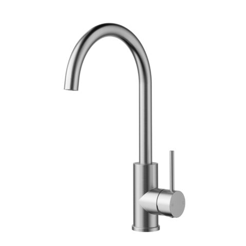 P&P Plus Otus Slimline Gooseneck Sink Mixer Stainless Steel