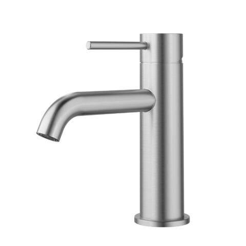 P&P Plus Otus Slimline Basin Mixer Curved Spout Stainless Steel