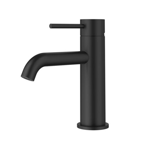 P&P Plus Otus Slimline Basin Mixer Curved Spout Matte Black