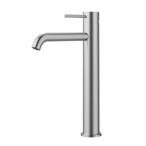 P&P Plus Otus Slimline Basin Mixer High Rise Curved Spout Stainless Steel