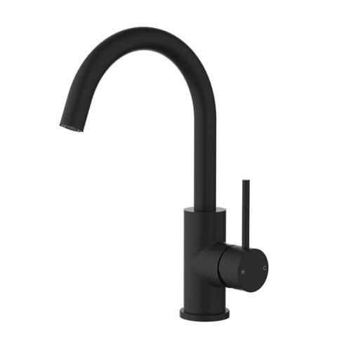 P&P Plus Otus Slimline Gooseneck Basin Mixer Matte Black
