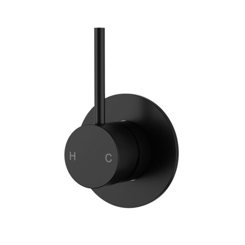 P&P Plus Otus Slimline Wall Mixer Trim Kit Lever Up Matte Black