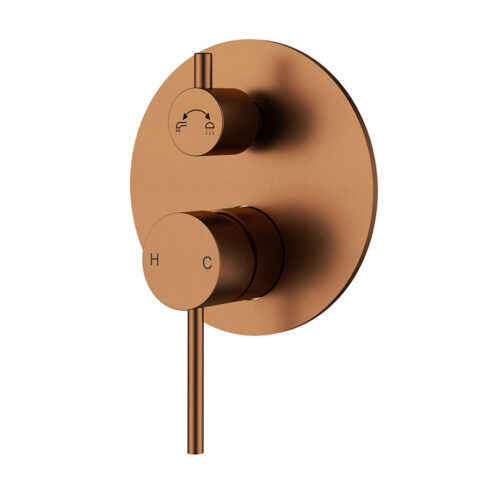 P&P Plus Otus Slimline Wall Mixer Diverter Trim Kit Brushed Cooper