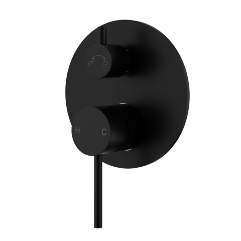P&P Plus Otus Slimline Wall Mixer Diverter Trim Kit Matte Black