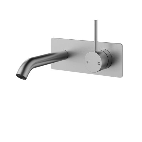 P&P Plus Otus Slimline Wall Basin Mixer Trim Kit Lever Up Stainless Steel