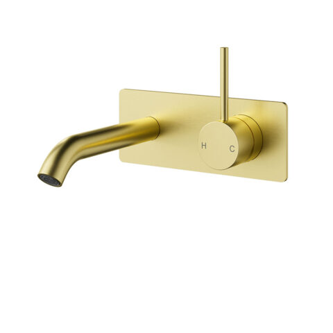 P&P Plus Otus Slimline Wall Basin Mixer Trim Kit Lever Up Brushed Gold