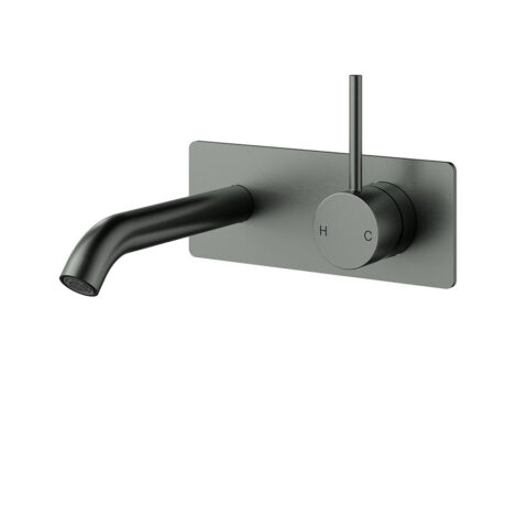 P&P Plus Otus Slimline Wall Basin Mixer Trim Kit Lever Up Gunmetal