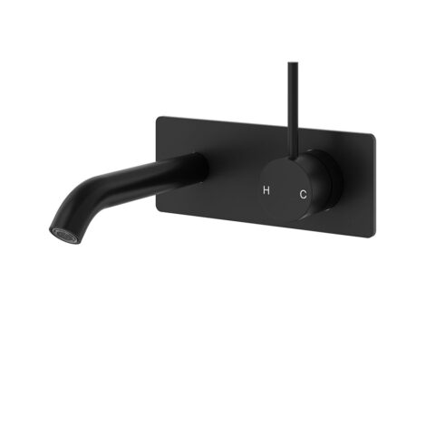 P&P Plus Otus Slimline Wall Basin Mixer Trim Kit Lever Up Matte Black