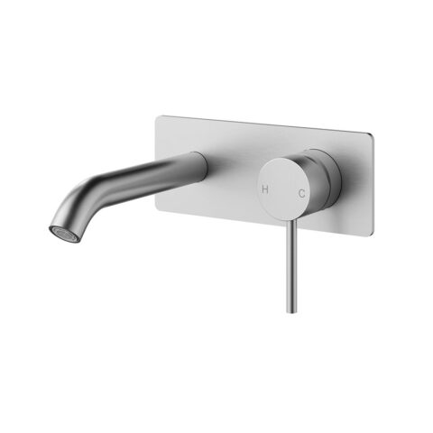 P&P Plus Otus Slimline Wall Basin Mixer Trim Kit 220mm Spout Stainless Steel