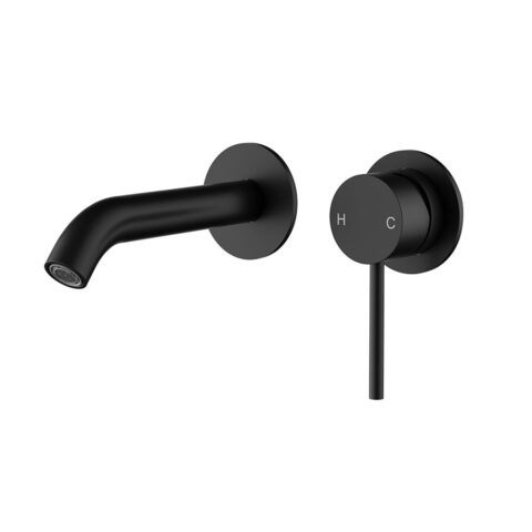P&P Plus Otus Slimline Separate Wall Basin Mixer Trim Kit Matte Black