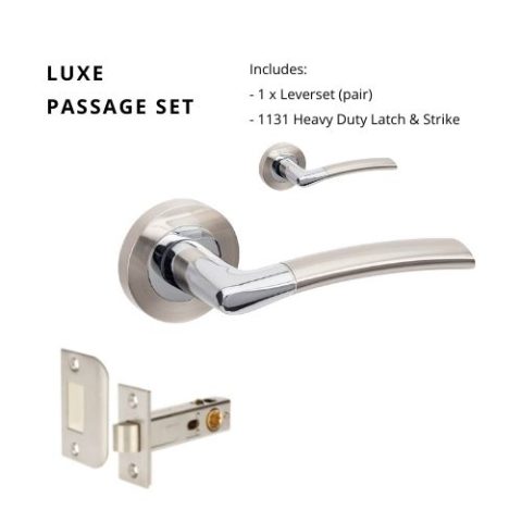 Zanda Luxe Round Passage Lever Brushed Nickel/ Chrome