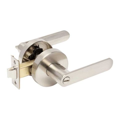Zanda Sceptre Round Privacy Lever Set Brushed Nickel