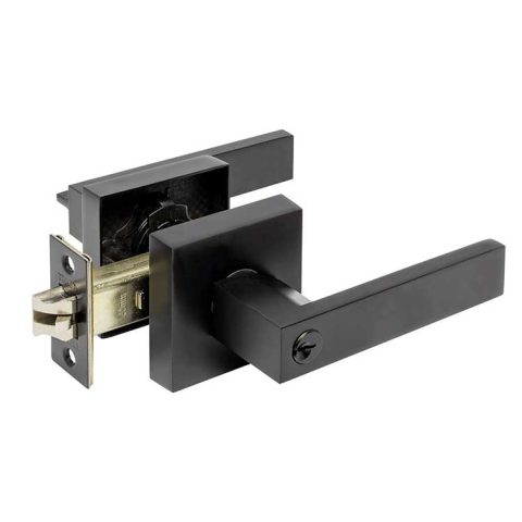 Zanda Trident Square Entrance Lever Set Matte Black