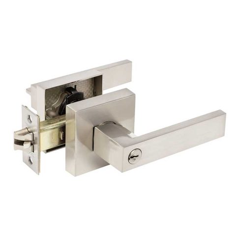 Zanda Trident Square Entrance Lever Set Brushed Nickel