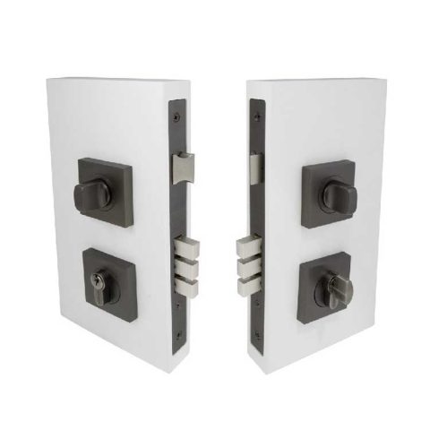 Zanda 1184 Square Single Cylinder Latch Lock Kit Graphite Nickel
