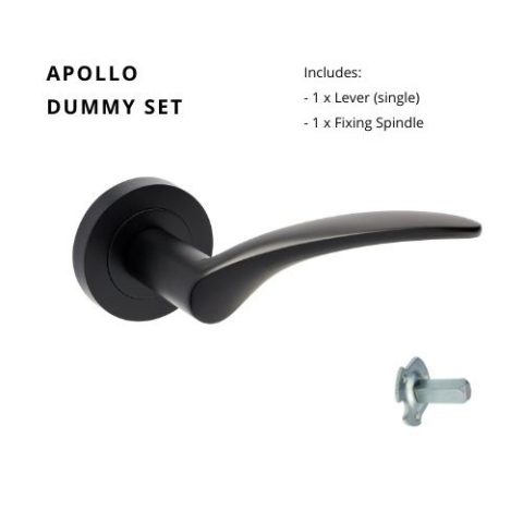 Zanda Apollo Round Left Hand Dummy Lever Matte Black