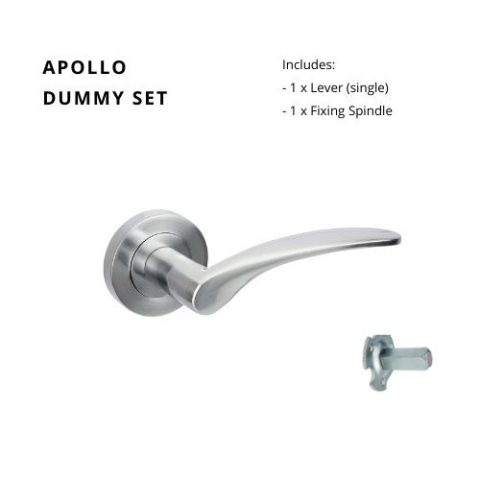 Zanda Apollo Round Left Hand Dummy Lever Satin Chrome