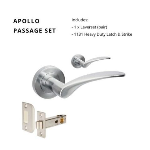 Zanda Apollo Round Passage Set Satin Chrome