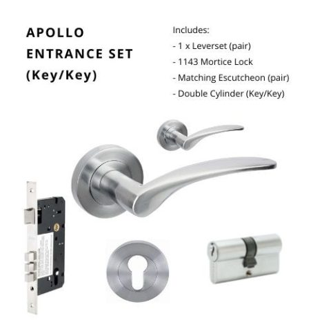 Zanda Apollo Round Entrance Key/Key Lever Satin Chrome
