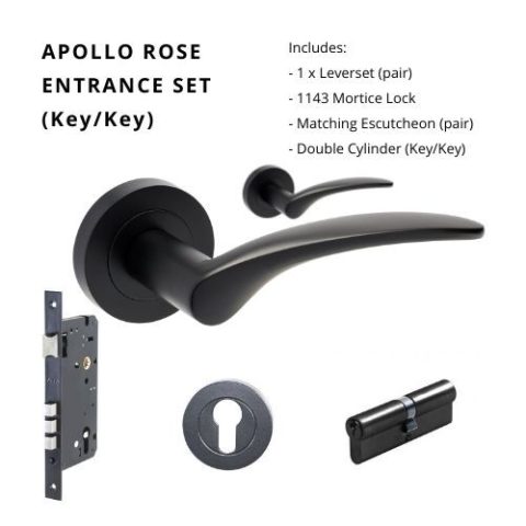 Zanda Apollo Round Entrance 70mm Key/Key Lever Matte Black