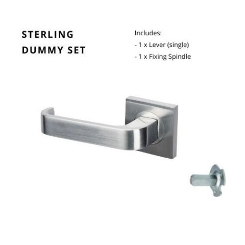 Zanda Sterling Square Right Hand Dummy Lever Satin Chrome