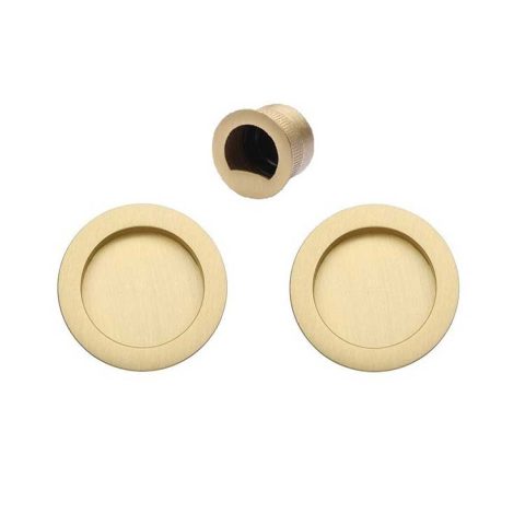 Zanda Visca Passage Sliding Door Pull Satin Brass