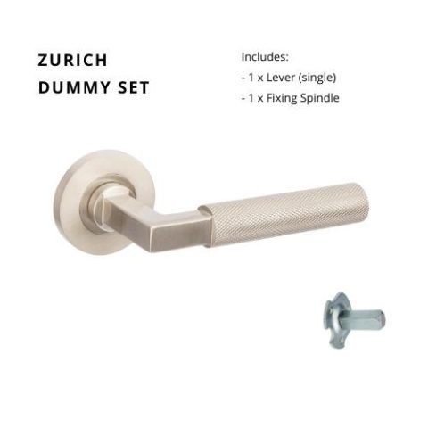 Zanda Zurich Round Dummy Left Hand Lever Brushed Nickel