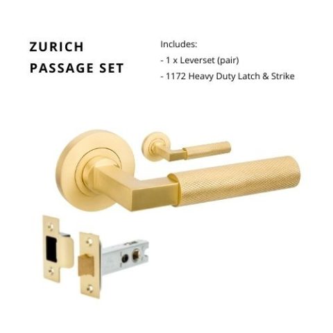 Zanda Zurich Round Passage Lever Set Satin Brass