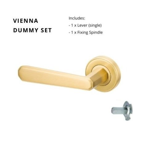 Zanda Vienna Round Right Hand Dummy Lever Satin Brass